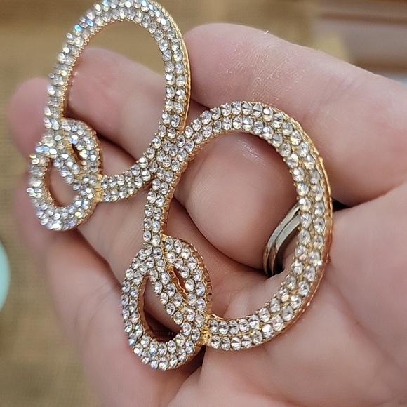 GORGEOUS LAYERED CRYSTAL HOOP EARRINGS, 925 posts - Picture 7 of 12